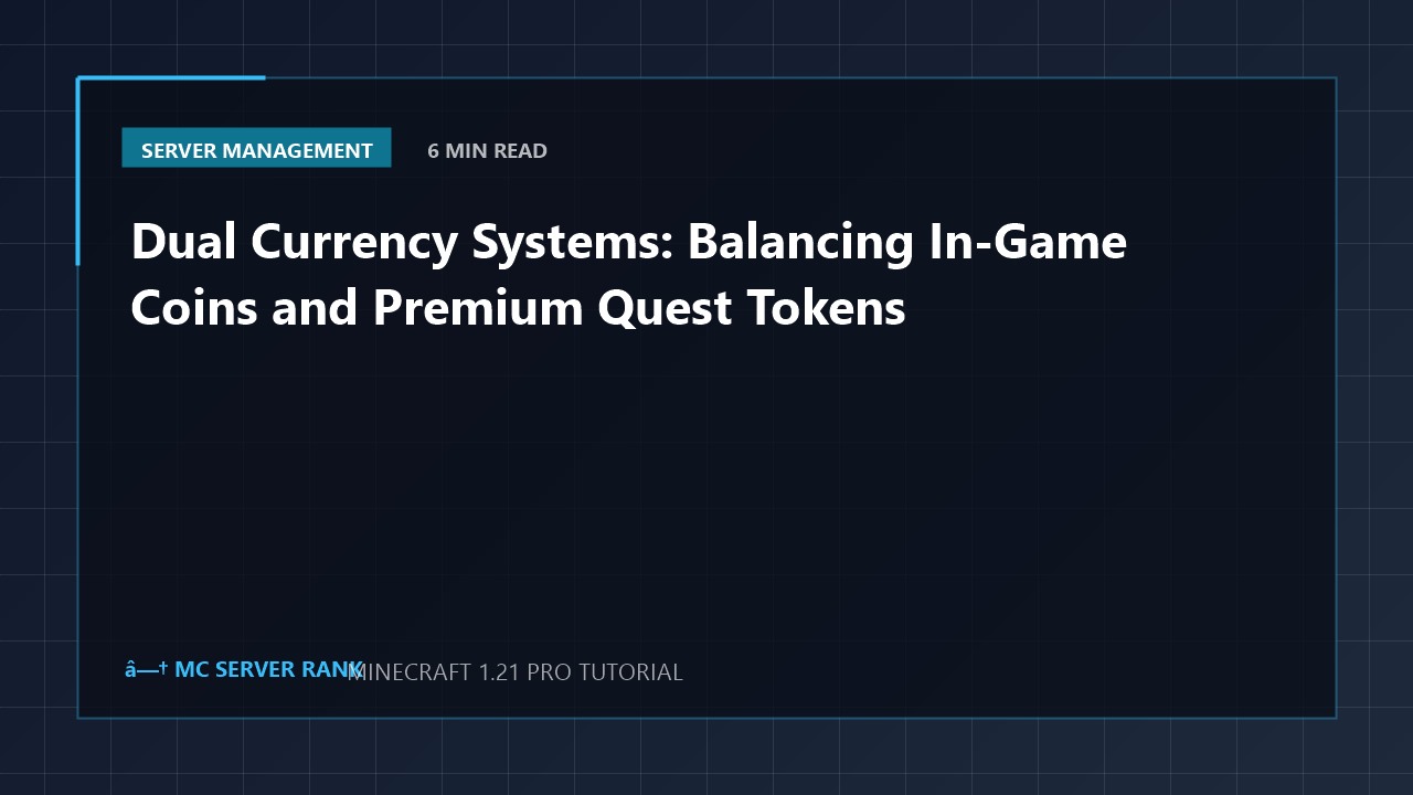 Dual Currency Systems: Balancing In-Game Coins and Premium Quest Tokens