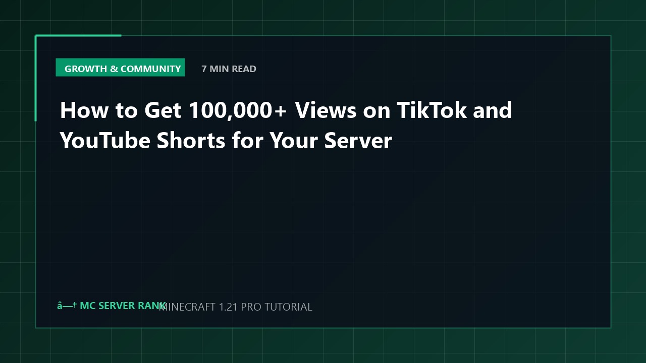 How to Get 100,000+ Views on TikTok and YouTube Shorts for Your Server