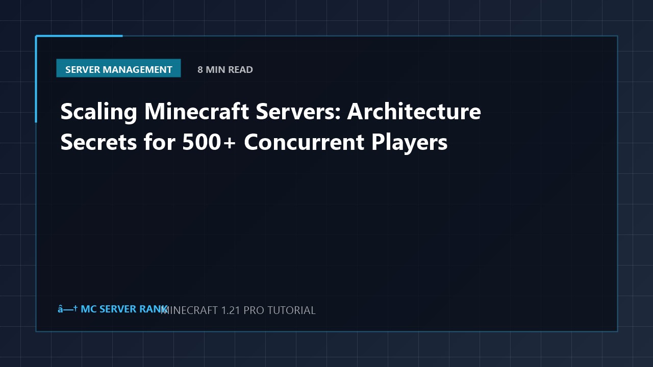 Scaling Minecraft Servers: Architecture Secrets for 500+ Concurrent Players
