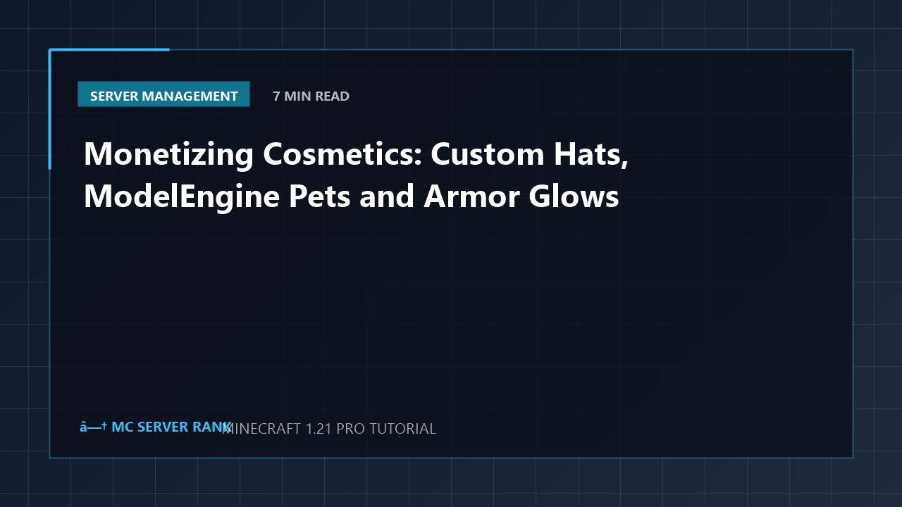 Monetizing Cosmetics: Custom Hats, ModelEngine Pets and Armor Glows